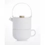 Bredemeijer Umea Tea-for-One Set Weiß mit Bambusdeckel