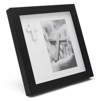 Zilverstad Bilderrahmen mit Kreuz 10x15 Hochformat Metall Silber
