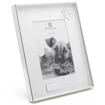 Zilverstad Bilderrahmen mit Pfote 10x15 Metall Hochformat Silber