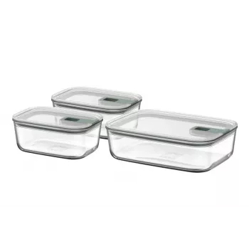 MEPAL EasyClip Vorratsdosen-Set, Nordic Green, 3-teilig (2x 0,7 L, 1x 1,5 L)