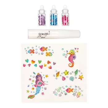 Souza! Glitter Tattoo Set mit Kristallen Meerjungfrau 5-teilig