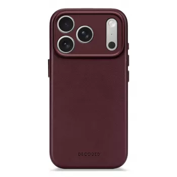 Decoded Leather Backcover für iPhone 17 Pro Max mit MagSafe - Dark Ruby