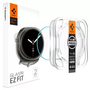 Spigen GLAS.tR EZ Fit Displayschutzglas für Samsung Galaxy Watch 8 / Watch 9 (40 mm), 2 Stück (AGL09874)