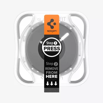 Spigen Glas.TR EZ Fit Displayschutzfolie aus gehärtetem Glas für Samsung Galaxy Watch 44 mm (2er-Pack) - Klar