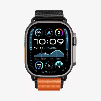 Spigen WBF1 Band für Apple Watch 8 / 9 / 10 / 11 / SE / Ultra (44 / 45 / 46 / 49 mm) Schwarz/Orange