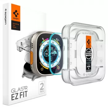 Spigen Glas.tR EZ Fit Tempered Glass Screen Protector für Apple Watch Ultra (49mm) - 2er-Pack - Transparent