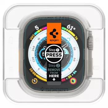 Spigen Glas.tR EZ Fit Tempered Glass Screen Protector für Apple Watch Ultra (49mm) - 2er-Pack - Transparent