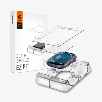 Spigen Elite Shield EZ Fit 2-Pack Hybrid Glass Screen Protector für Apple Watch 10 (46 mm) Clear