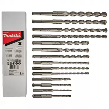 Makita SDS-PLUS Hammerbohrer-Bit-Set 14-teilig (5-14mm) im Kunststoffkoffer D-71956