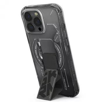 SKINARMA Helio iPhone 16 Pro 6.3 Zoll Magnetic Charging + Grip Stand Case Schwarz