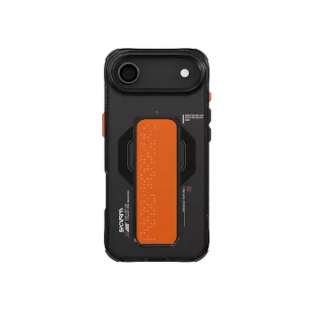 SKINARMA Haxa Hülle mit Mag-Charge Magnetring und Grip-Stand für Apple iPhone Air, schwarz (SK-2025IP6.6-HAXA-GRA)