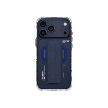 SKINARMA Haxa Hülle mit Mag-Charge Magnetring und Grip-Stand für Apple iPhone 17 Pro, marineblau (SK-IP17PRO-HAXA-BLU)