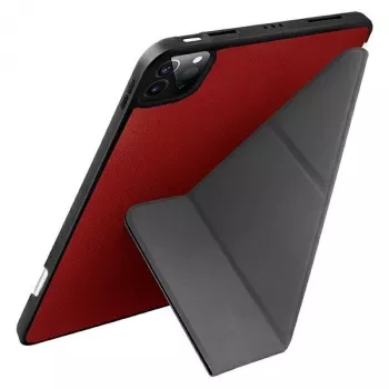 UNIQ Transforma Folio Case für iPad Pro 11 Zoll (2021/2020) und iPad Air 10,9 Zoll (2022/2020) mit antimikrobiellem Schutz, Korallenrot