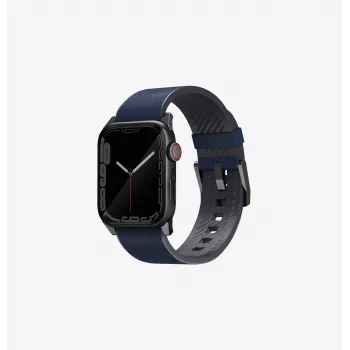 UNIQ Straden Leather Hybrid Strap für Apple Watch 42/44/45/49mm Blau