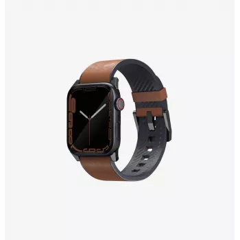UNIQ Straden Leather Hybrid Strap für Apple Watch 42/44/45/49mm Blau