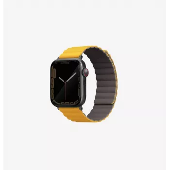 UNIQ Revix Reversible Magnetic Strap für Apple Watch Series 1/2/3/4/5/6/7/8/9/SE/SE2/SE3/Ultra/Ultra 2/Ultra 3 42/44/45/49mm - Mustard/Khaki
