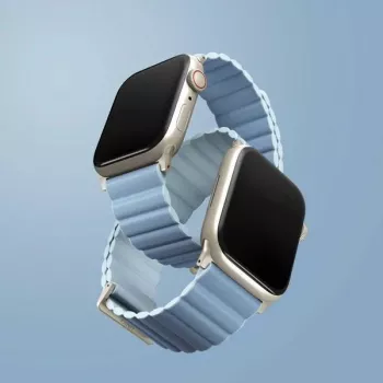 UNIQ Revix Premium Apple Watch Series 1/2/3/4/5/6/7/8/9/SE/SE2/SE3 38/40/41mm Edition Reversible Magnetic Leather Strap Arctic Blue/Soft Blue