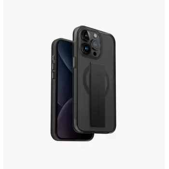 UNIQ Heldro Mag iPhone 15 Pro 6,1 Zoll MagClick Ladehülle Schwarz/Vapour Smoke