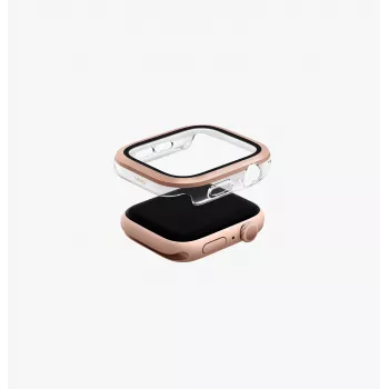 UNIQ Voute Protective Case mit Displayschutzfolie für Apple Watch Series 10/11 46mm, gehärtetes Glas, Roségold