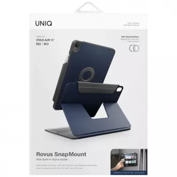 UNIQ Rovus Snapmount Magnetic 360 Rotating Detachable Case für iPad Air 11 M2 2024 / M3 2025 / M4 2026 / iPad Air 10.9 (2022/2020) Navy Blue