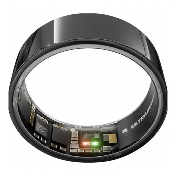 ULTRAHUMAN Ring Air – Smart Ring für Damen und Herren – Schlaf- und Fitness-Tracking Wearable – Herzfrequenz – Smart Ring Aster Black Größe 12