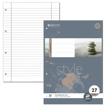 Staufen 10 Briefblöcke Style Liniert A4 4-fach gelocht 80 Blatt pro Block Weiß