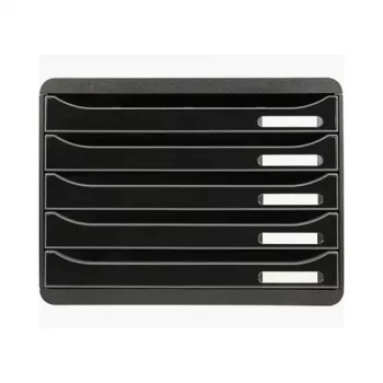 Exacompta BIG-BOX PLUS HORIZON Schubladenbox DIN A4 quer, 355 x 270 x 271 mm, schwarz (308714D)