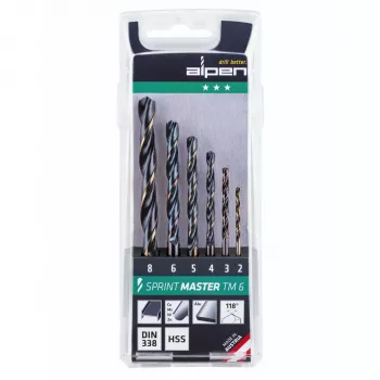 ALPEN-MAYKESTAG Sprint Master TM 6 2-3-4-5-6-8 mm HSS-G Spiralbohrer-Set in Kunststoffkassette