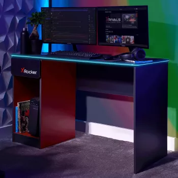 XROCKER Gaming Desk Grau-Rot