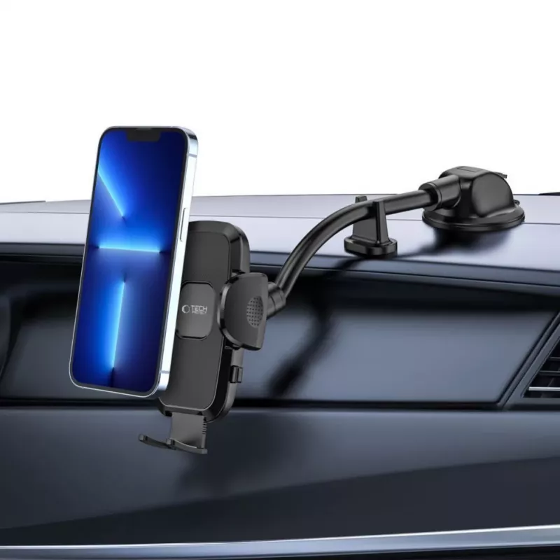 TECH-PROTECT V3 Universal Long Arm Windshield & Dashboard Car Mount Black
