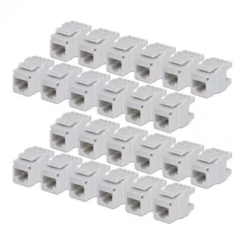 StarTech.com Cat6 Keystone Jack 24er-Pack, RJ45 Ethernet Keystone Kuppler, UTP Cat6 Wanddose, 180 Grad 110 Punch Down, Weiß