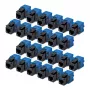 StarTech.com Cat6 Keystone Jack 24er-Pack - RJ45 Ethernet Keystone Kuppler, UTP, 180-Grad, werkzeuglos, Schwarz/Blau, 10GBase-T