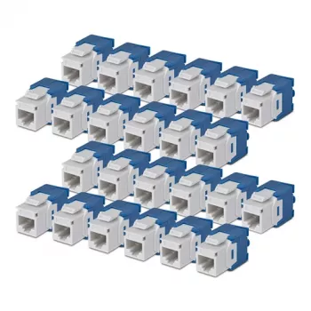 StarTech.com Cat6 Keystone Jack 24er-Pack 180-Grad werkzeugloser RJ45 Ethernet Keystone Kuppler, UTP, Weiß
