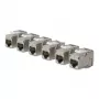 StarTech.com Cat8 Keystone Jack Modul 6er-Pack RJ45 Ethernet Keystone Kupplung, UTP Cat8 Wandsteckdose, 180 Grad, werkzeuglos, flach, silber, RJ-45, Buchse, 25/40GBase-T