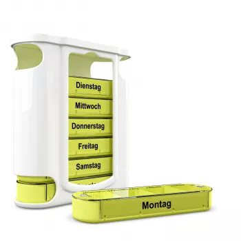 Weinberger Weekly Pill Box - 7-Day Pill Organizer, Weiß/Transparent