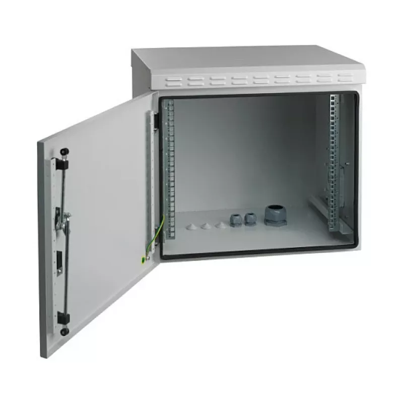 EFB-Elektronik 19 inch Wandgehäuse IP55, 12U, Stahltür, Tiefe 450 mm, RAL 7035