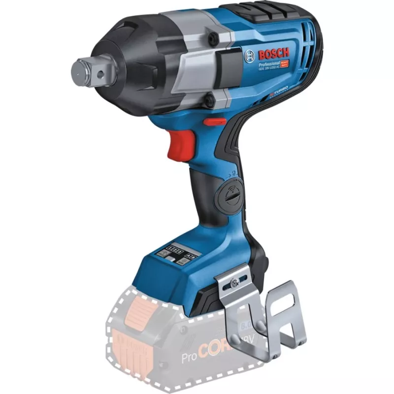 BOSCH Professional BITURBO GDS 18V-1050 HC Akku-Schlagschrauber, 3/4 inch Vierkantantrieb, 18 V, Solo (Blau/Schwarz, Bluetooth, L-BOXX)