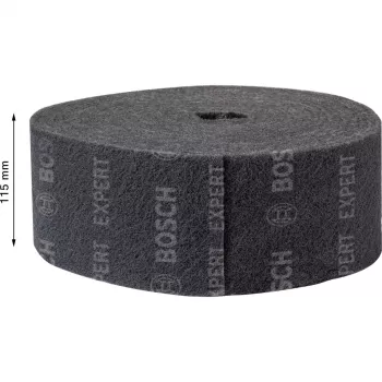 Bosch Expert N880 Ultra-Fine S Vlies-Schleifrolle, 115mm x 10m, Grau, für Handschliff