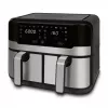 HEINRICH'S HFR 8214 Doppel-Heißluftfritteuse 2 x 4,5 L = 9,0 L 1300-2400 W Schwarz-Silber
