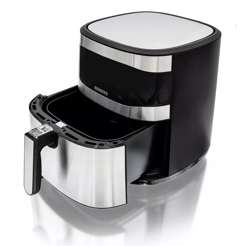 HEINRICH'S HFR 8205 Heißluftfritteuse 8,0 L 1800 W Schwarz und Silber
