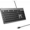 UNITEK SlimTap Kabelgebundene Büro-Tastatur, USB-A, Grau