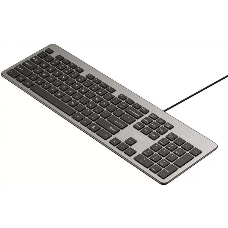 UNITEK SlimTap Kabelgebundene Büro-Tastatur, USB-A, Grau