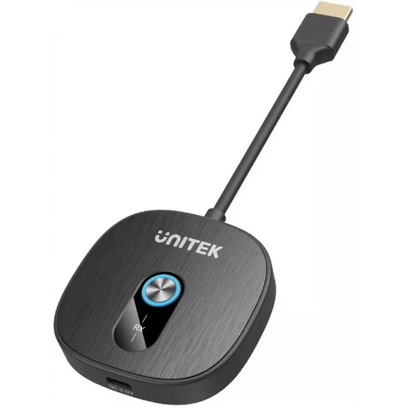 Unitek Zusätzlicher Wireless HDMI-Empfänger für V1711A-Sender, Schwarz