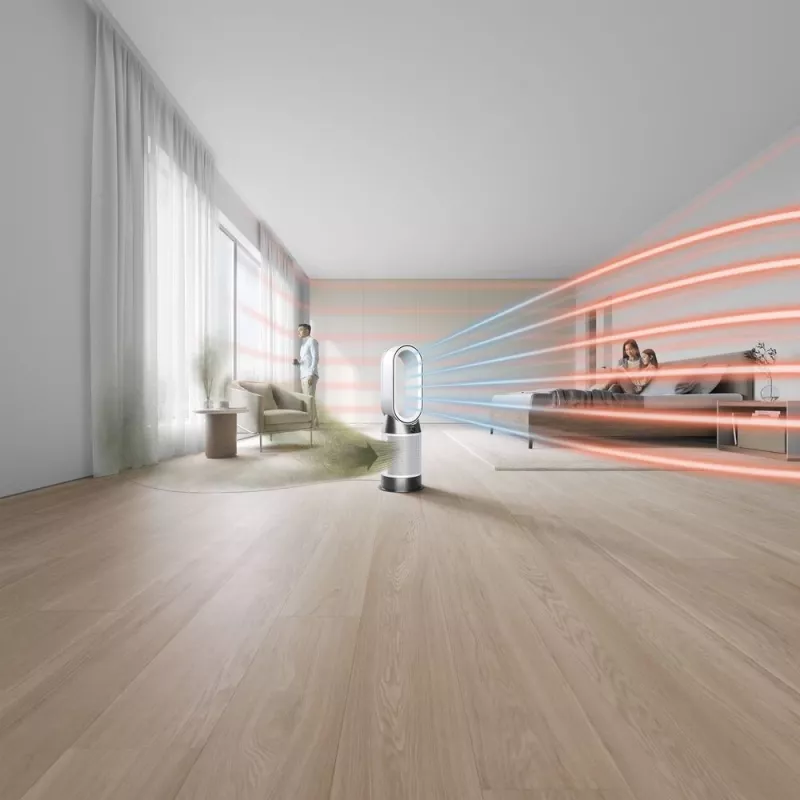 Dyson Purifier Hot+Cool HP1 Luftreiniger, Heizgerät und Ventilator, 27 m², 61,4 dB, Weiß/Gold