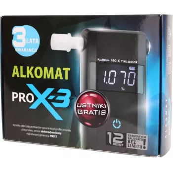 AlcoFind PRO-X-3 Alkoholtester mit Mundstücken, 12-Monats-Kalibrierung