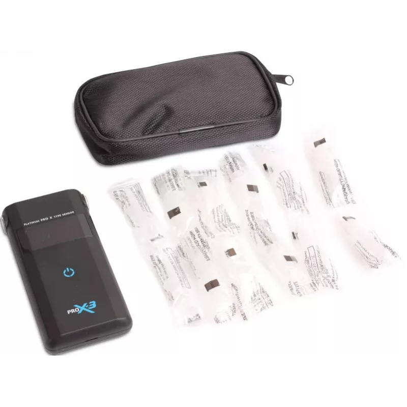 AlcoFind PRO-X-3 Alkoholtester mit Mundstücken, 12-Monats-Kalibrierung