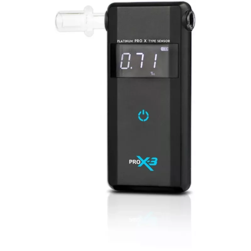 AlcoFind PRO-X-3 Alkoholtester mit Mundstücken, 12-Monats-Kalibrierung
