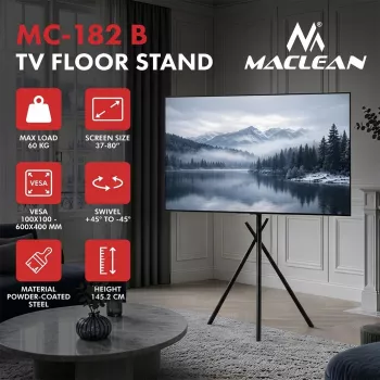 Maclean TV Bodenständer/-halterung, 37-80 inch, VESA 600x400, 60 kg, MC-182 B