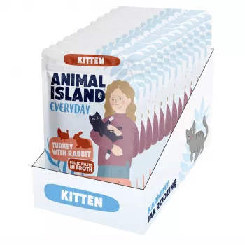 ANIMAL ISLAND Kitten Turkey & Rabbit Nassfutter für Katzen 12x85g