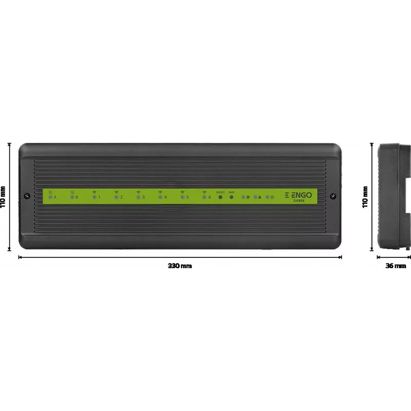 ENGO Controls ECB62-ZB Smart Home Zentraleinheit, 6 Funkzonen + 2 Kabelgebundene, 230V